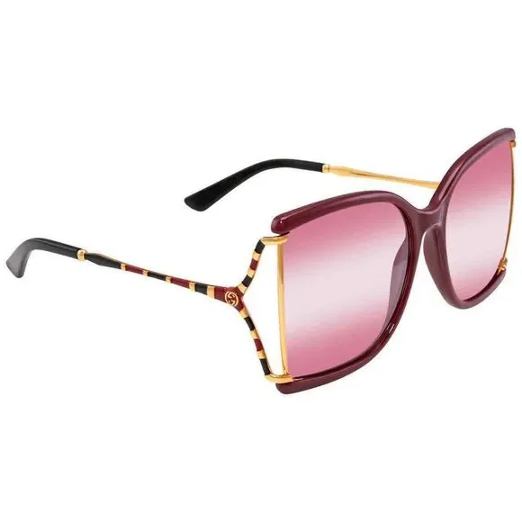 NEW Gucci Pink Square Women\'s Sunglasses Square frame sunglasses in pink | GUCCI® LU main image 2